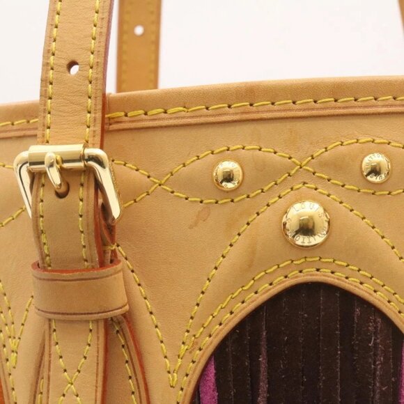 LOUIS VUITTON Monogram Multicolor Bucket Frange ToteBag Black M40110 Auth 25649S - Picture 4 of 15